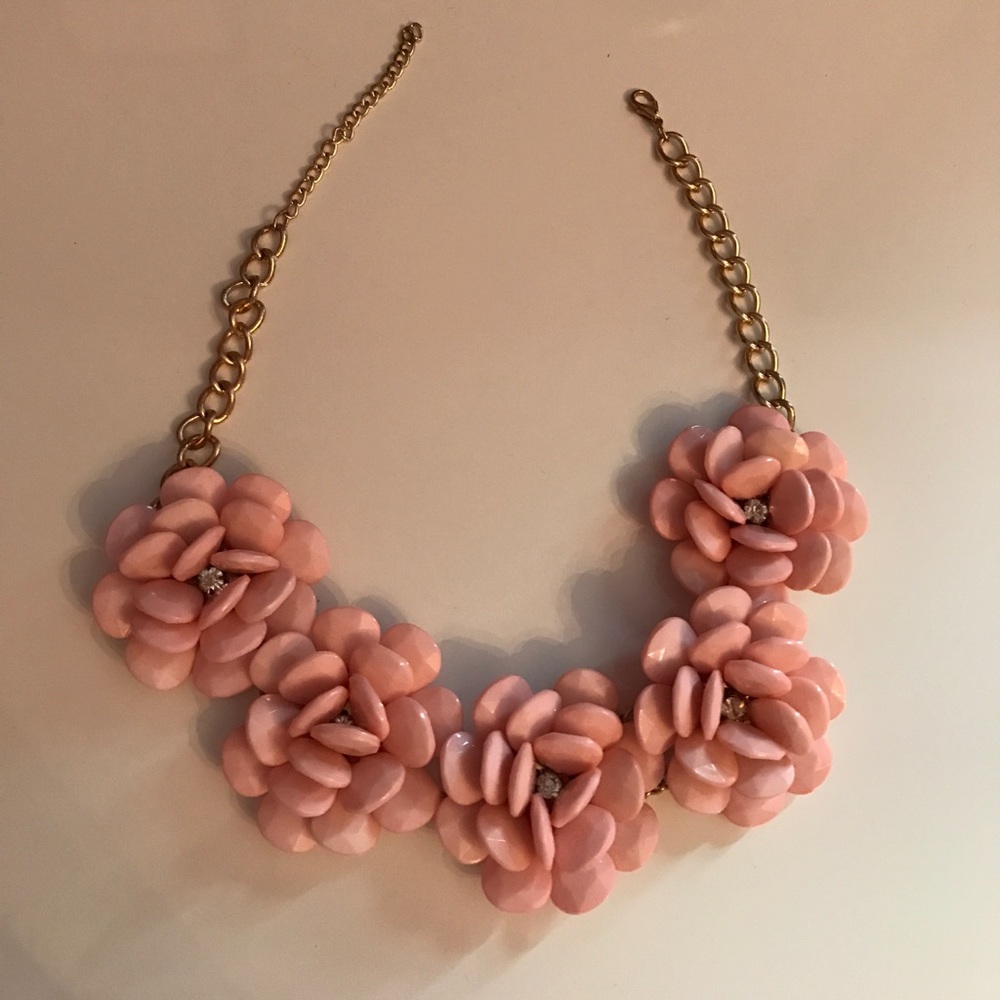 Pink flower statement necklace!
