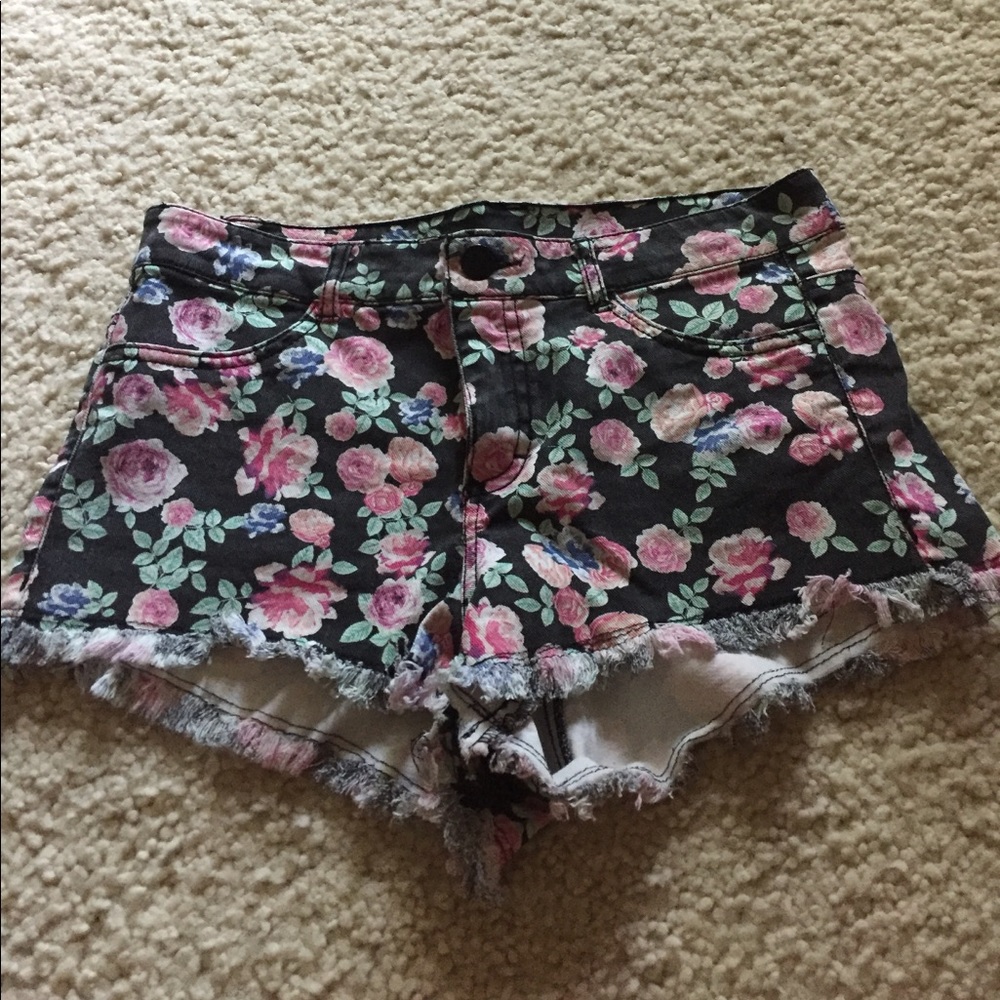 Floral High-Waisted Shorts