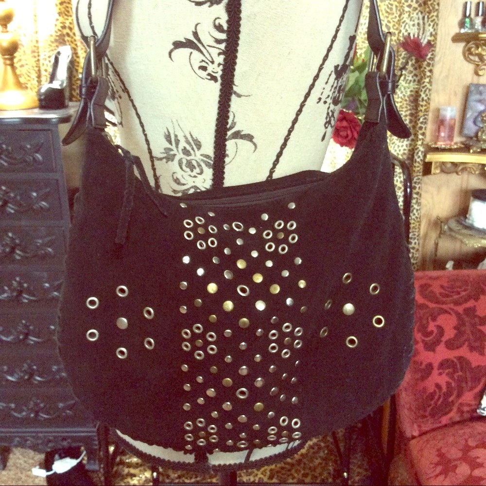 Bisou Bisou Suede Studded Purse