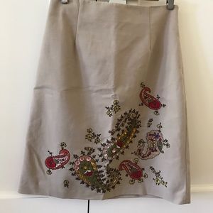 Dana Buchman khaki paisley pencil skirt boho