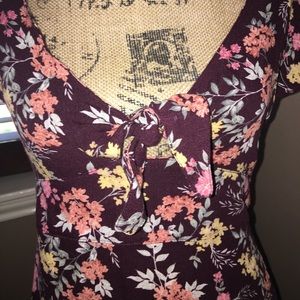 American Eagle TIE FRONT FLUTTER SLEEVE DRESS