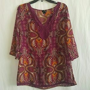 EAST 5TH 3/4 SLEEVE TOP SIZE LARGE