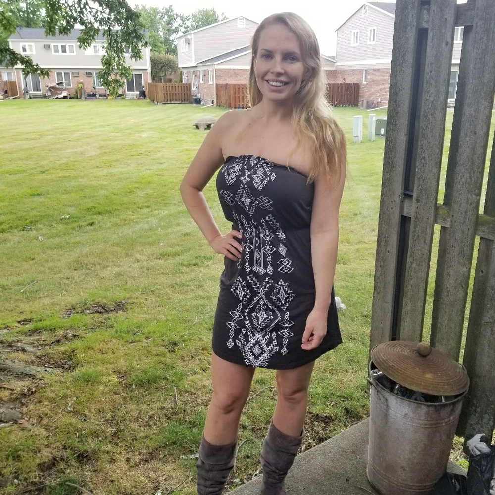 Billabong Aztec strapless dress