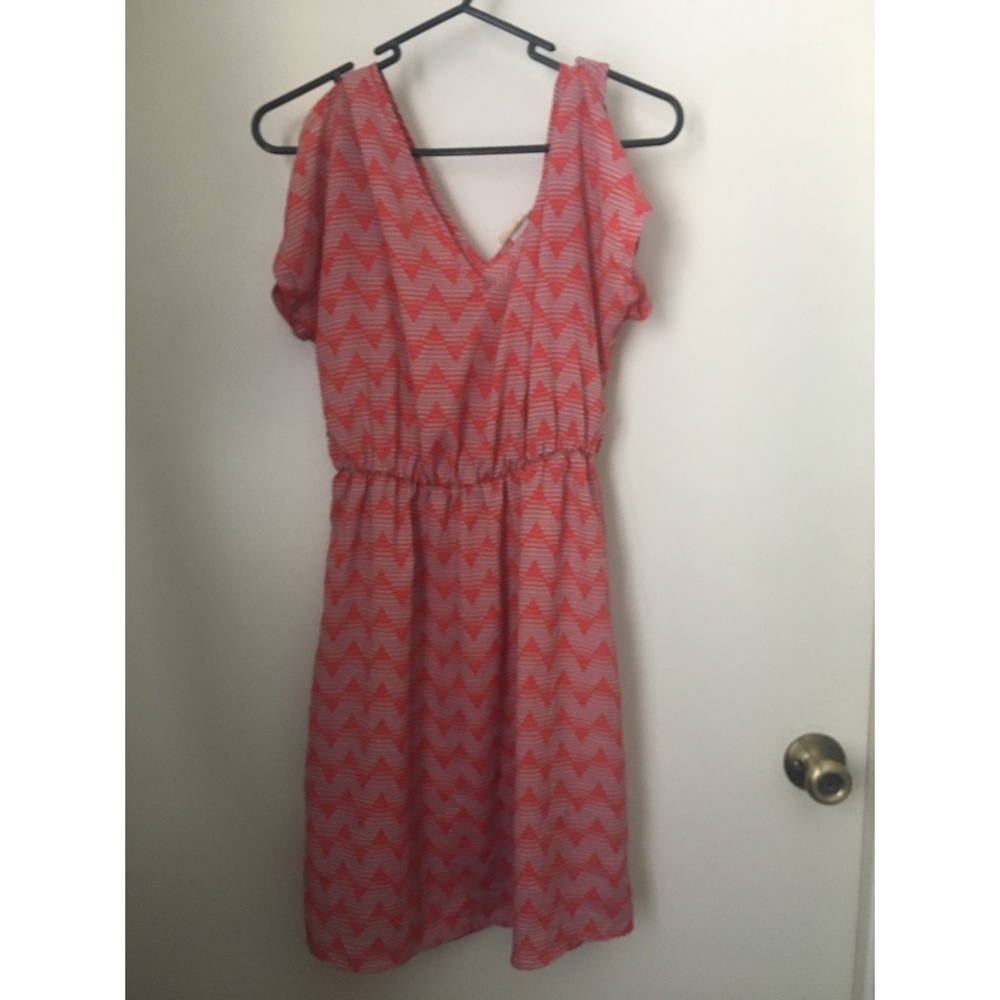 Orange & Cream Chevron Dress!