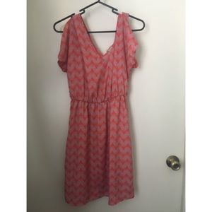 Orange & Cream Chevron Dress!