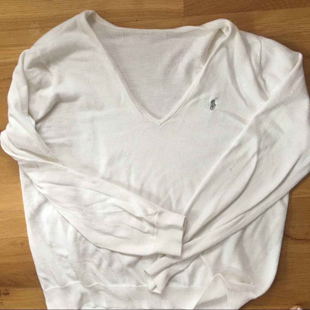 RALPH LAUREN WHITE SWEATER
