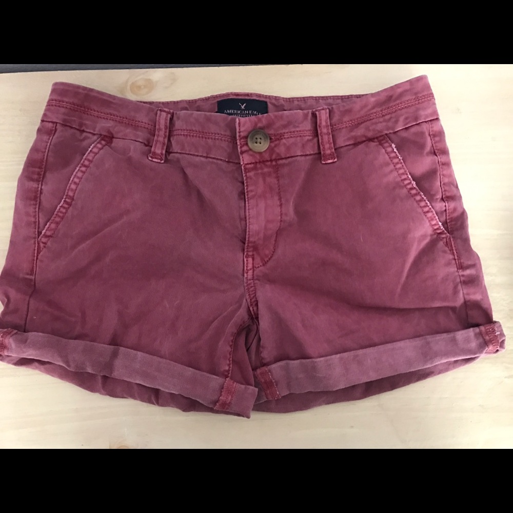 Red Midi Stretchy Shorts