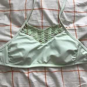 light blue-green bikini top