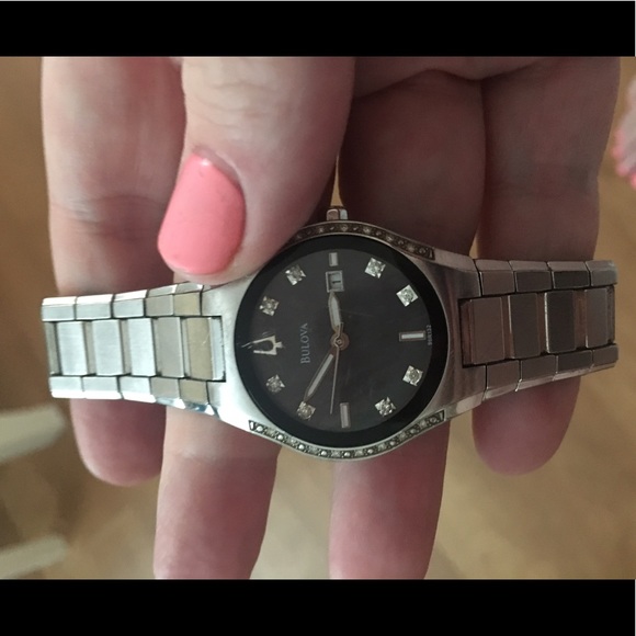 Bulova Womens 24 Diamond Blk Mother Of Pearl main image 6