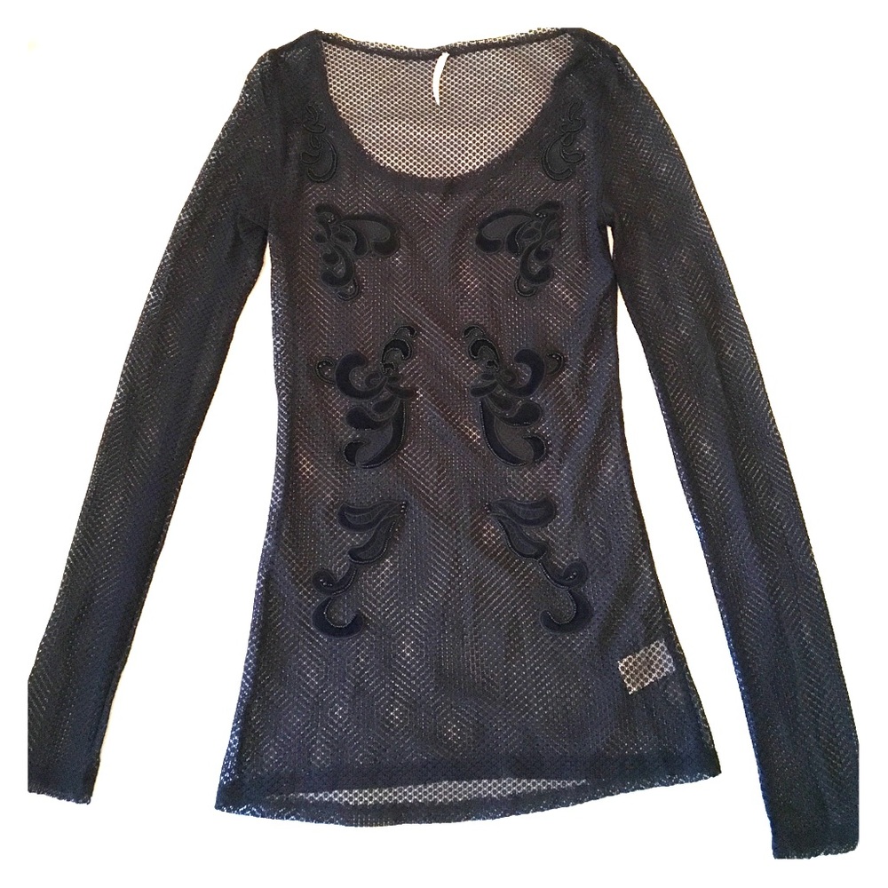 Fishnet sequined clubbing top