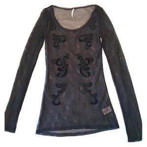 Fishnet sequined clubbing top
