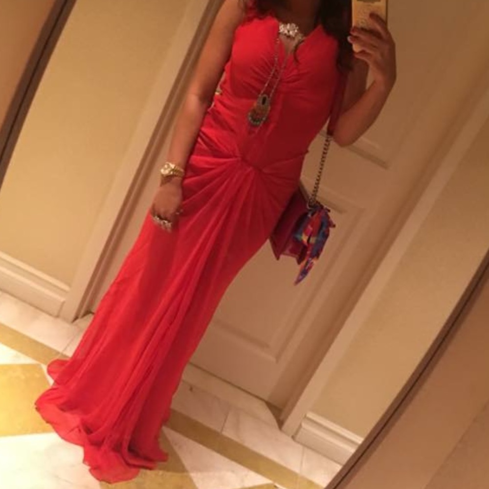 Vera wang red evening dress
