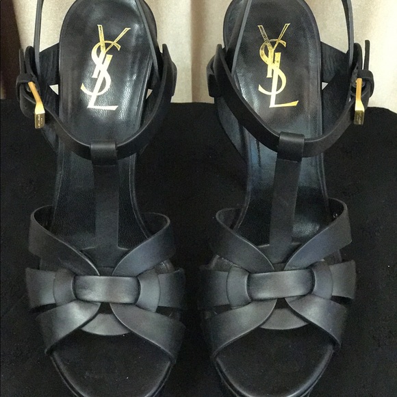 💯24 hr. SALE Ysl black open toe mint condition - Picture 1 of 4
