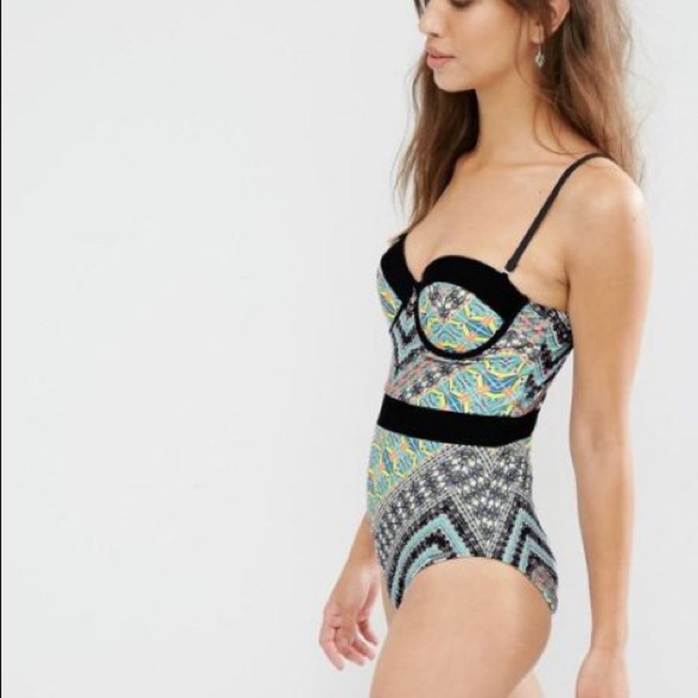 ASOS Free Society Bustier Swimsuit - Picture 2 of 6