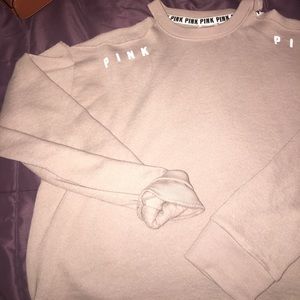 Small PINK cold shoulder cutoff crop sweater