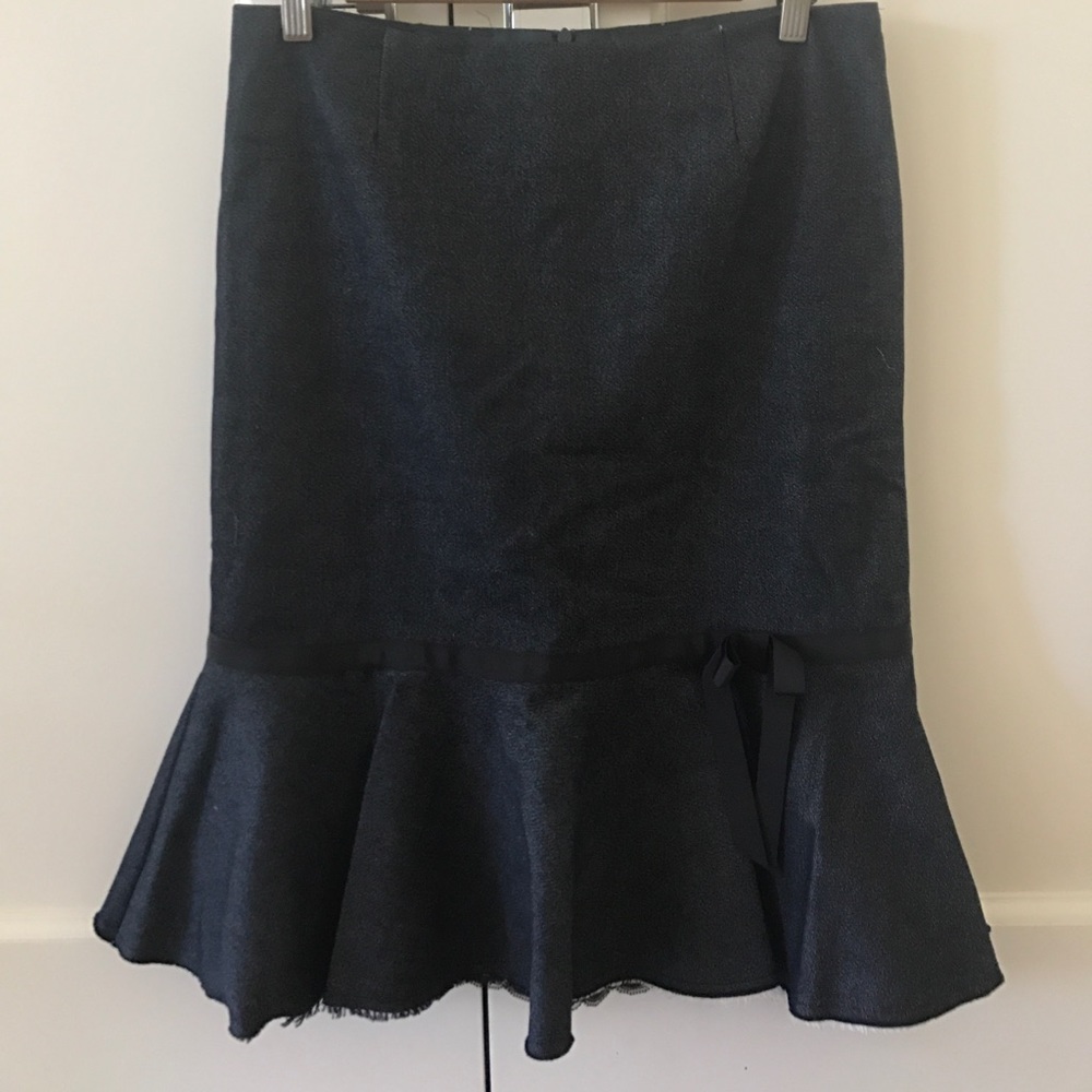 Trina Turk jean fitted ruffle skirt