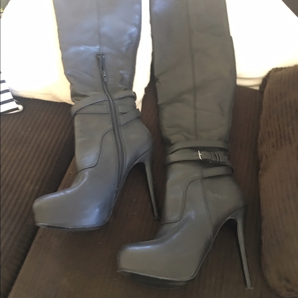 Black Aldo thigh high boots