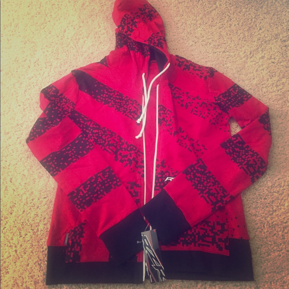 Red and black rzr zip up jacket