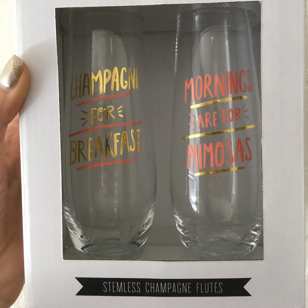 NWT Stemless Champagne Glasses