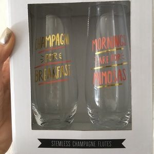 NWT Stemless Champagne Glasses