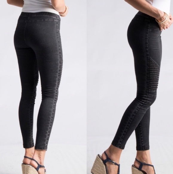 Distressed denim leggings jeggings - Picture 2 of 3