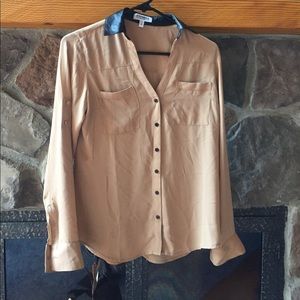 Brown and leather express top