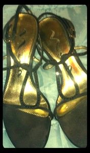 3 inch heels with straps with sequences