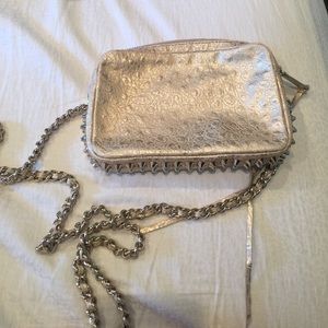 Rebecca Minkoff gold metallic python bag