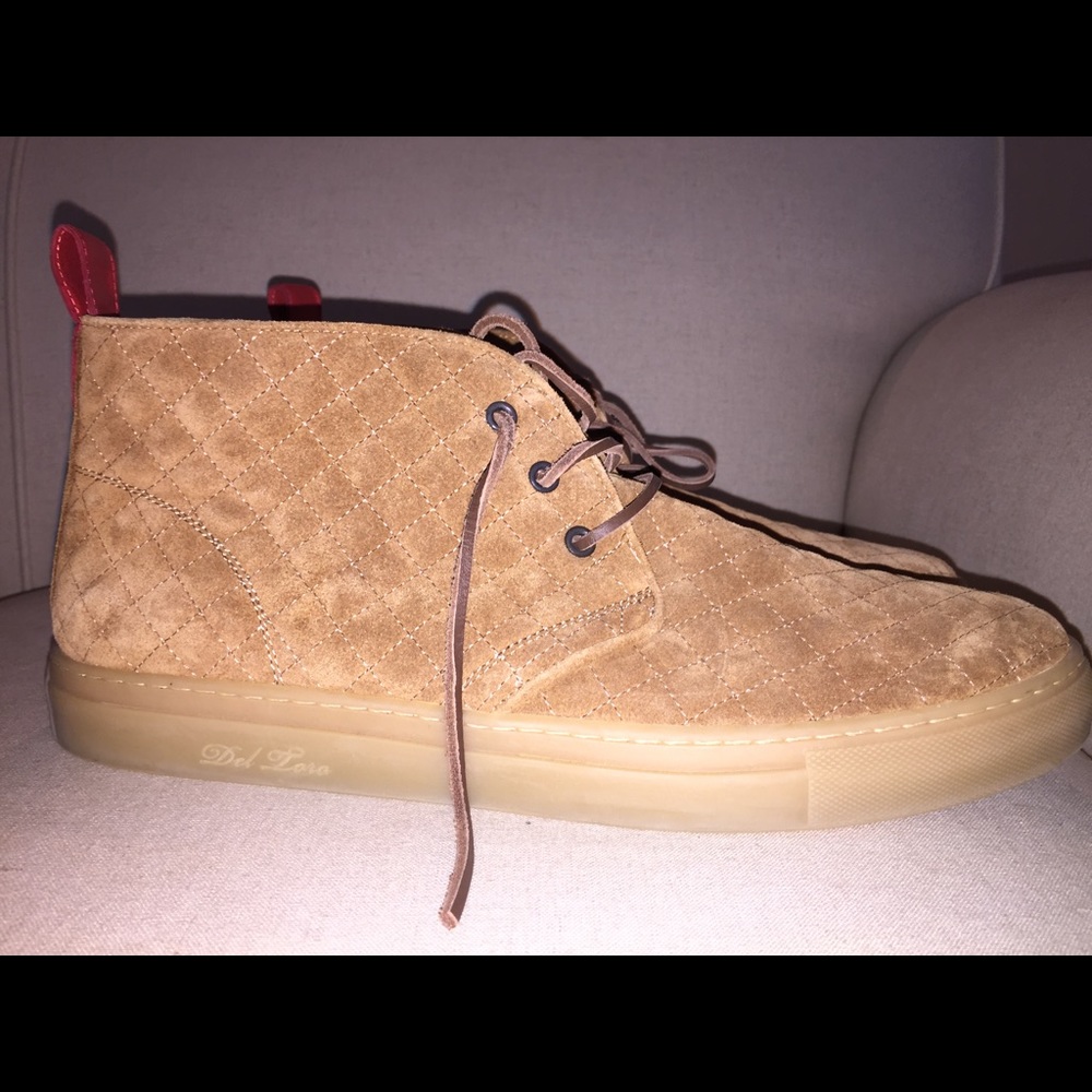 Del Toro Tan Suede Quilted Sneakers/Chukka Boots