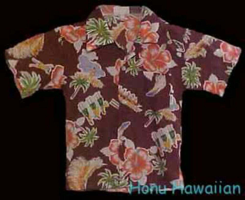 70's KALA boys HAWAIIAN print shirt - 4T