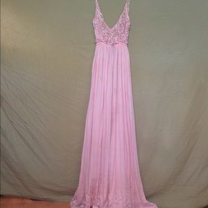 Lace pink dress