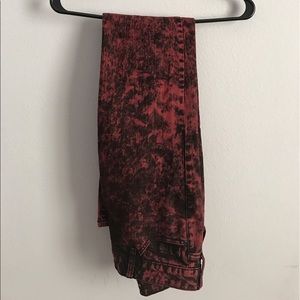 Black and Dark Pink Skinny Jeans