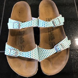 Birkenstock Birki's Green polkadots on White so 38