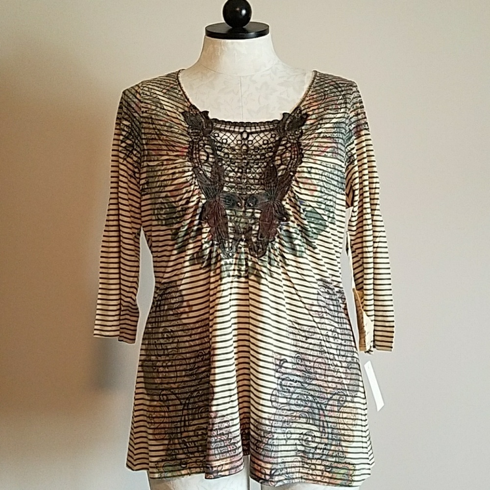 ONE WORLD 3/4 length sleeve