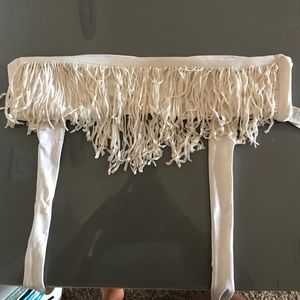 White L•Space fringe bathing suit top