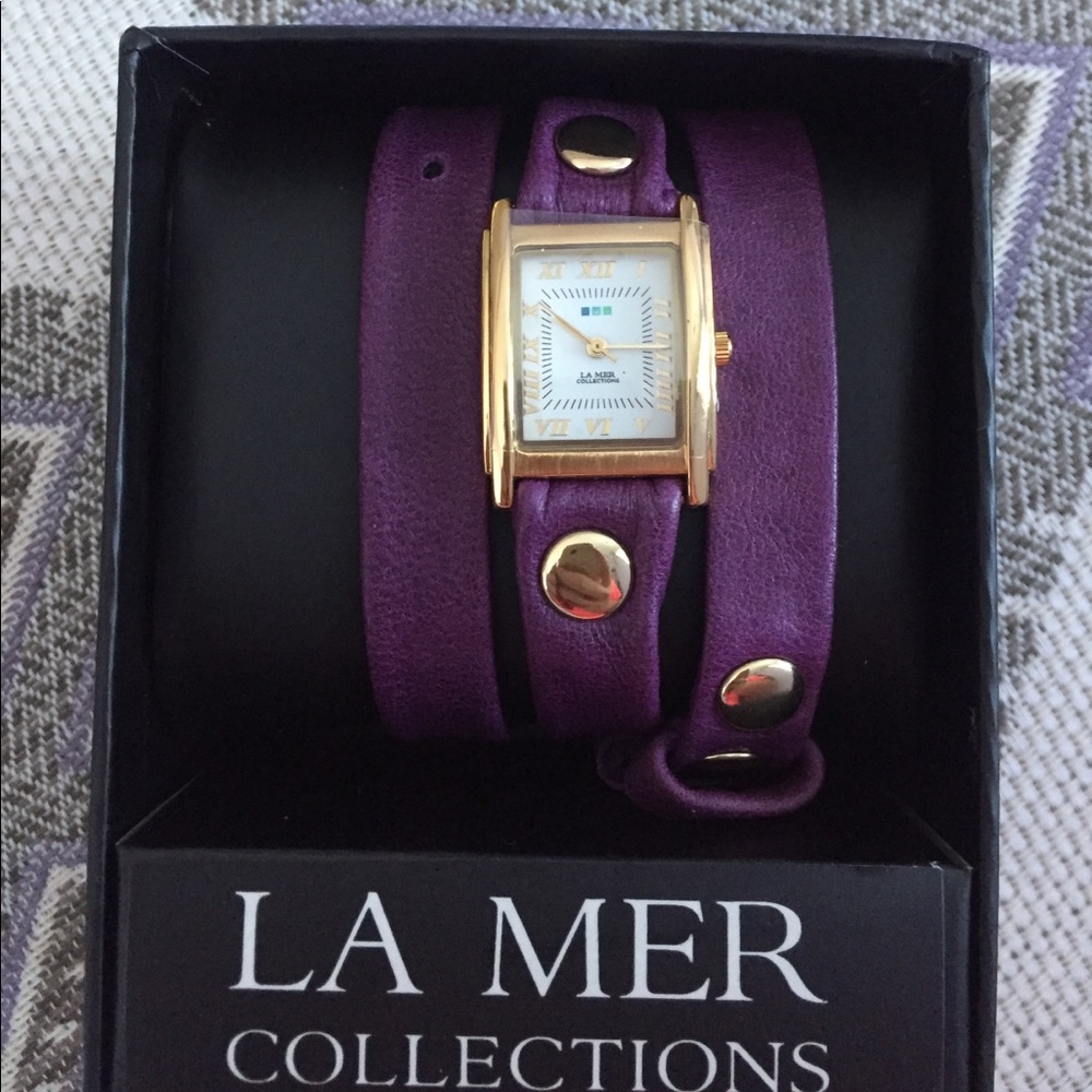 Purple leather watch