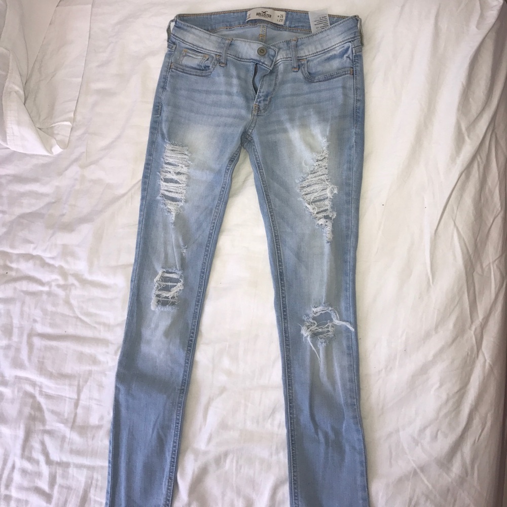 Hollister light wash ripped jeans