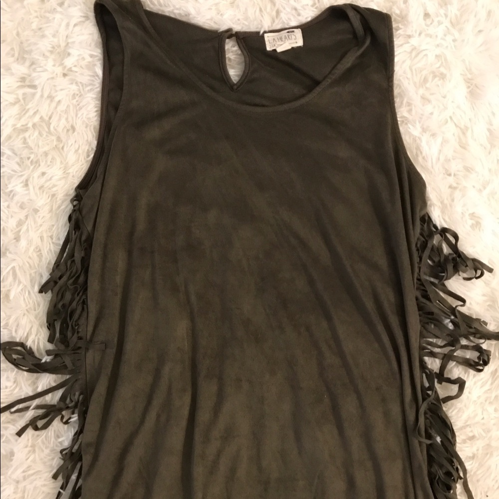 Mini LA heart fringe dress