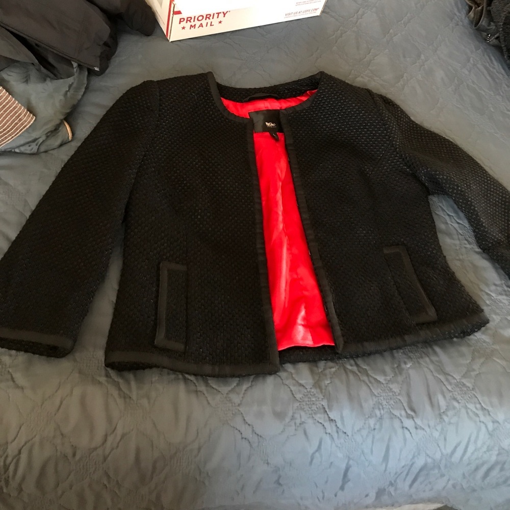 Wool-blend black coat