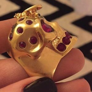 Alexander McQueen gold tone ring in size 11