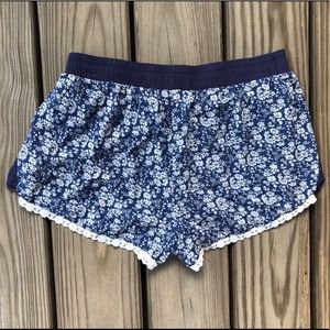 Floral Shorts With Lace Detail