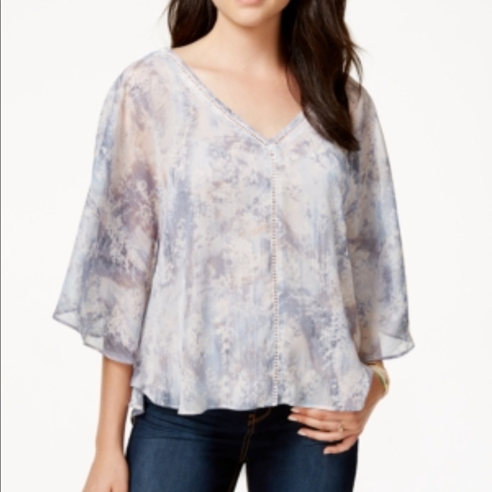 Jessica Simpson Reece Flare Sleeve Blouse Top