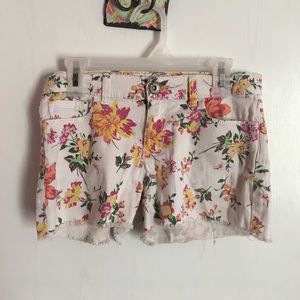 Girls Floral Denim Shorts