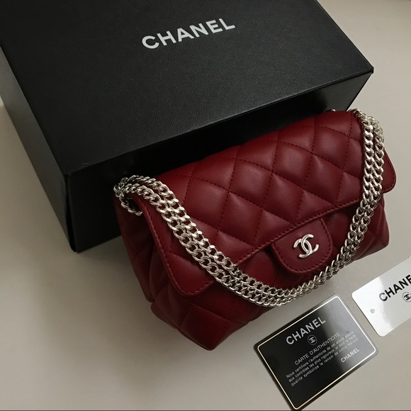 CHANEL Handbags - Chanel red quilted flap
