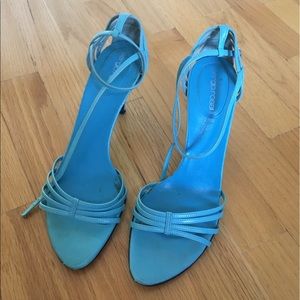 Turquoise Sergio Rossi strappy sandals, size 10.