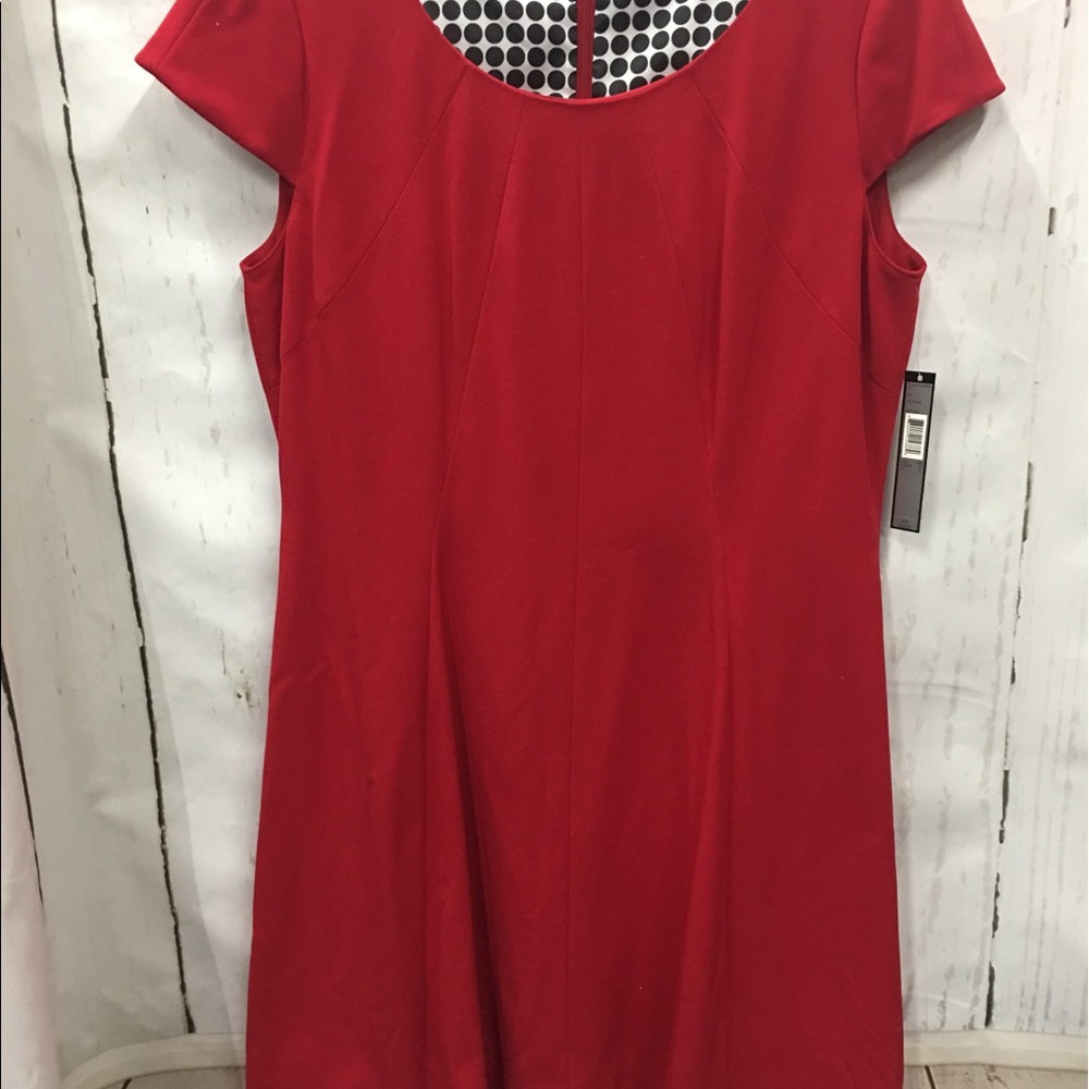 NWT TAHARI Shift Dress True Red