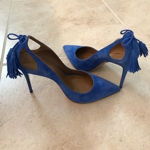 Aquazzura 100mm Suede pump. Size 39. Blue