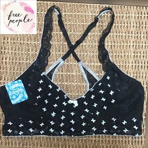 NWT Free People Black Lace Bralette Sz. M
