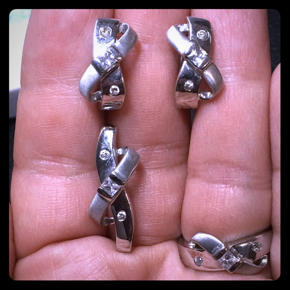 14k White Gold 3 Pc Set