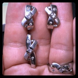 14k White Gold 3 Pc Set